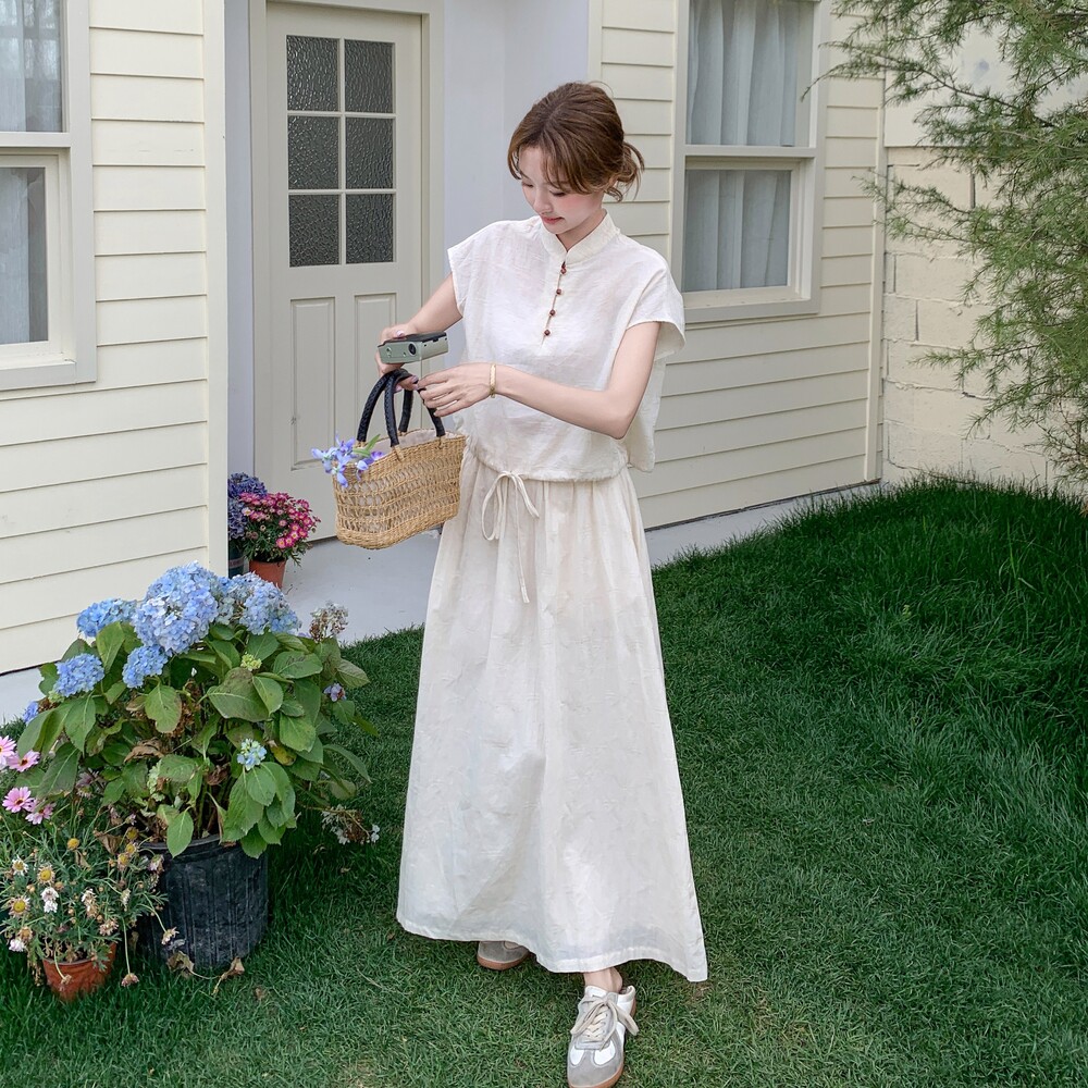 【现货]2026夏季新品风短袖半身裙两件套005-681-P165-K248，女装连衣裙，浙宝005