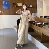 时尚减龄长款背带裙2025夏季新款百搭休闲遮肉显瘦通勤高级设计感，女装连衣裙，浙宝005