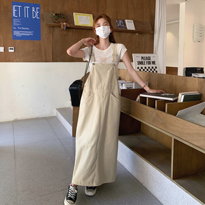 时尚减龄长款背带裙2025夏季新款百搭休闲遮肉显瘦通勤高级设计感图片