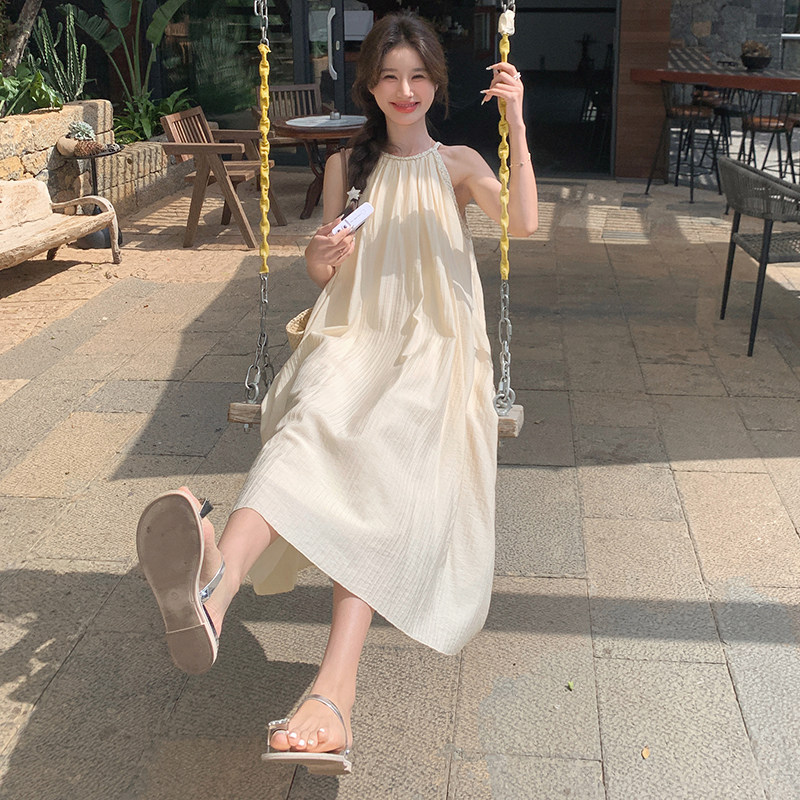 【现货]2026新款吊带连衣裙度假沙滩长裙子0059902P105-K158，女装连衣裙，浙宝005