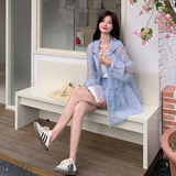 【现货】2026夏新品蓝色透气连帽防晒衣两件套005-6008-P135-K198，女装防晒衣，浙宝005