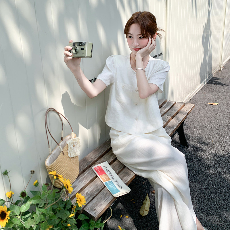 【新款】泡泡袖阔腿裤两件套2026夏套装2B063-6192-P175-K288，女装套装/套裙，浙宝005