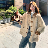 【现货】新款棕色羊羔毛两面穿皮毛一体005-6056-P205-K298，女装棉衣/棉服，浙宝005