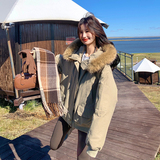 【现货】大毛领工装羽绒服短款90绒派克服005-6088-P345-K508，女装羽绒服，浙宝005