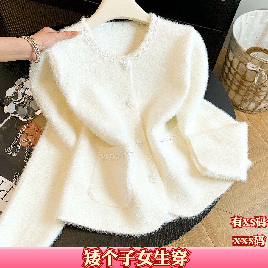 女装秋装矮个子显高加小码XXS显高毛衣开衫长袖针织外套打底衫女