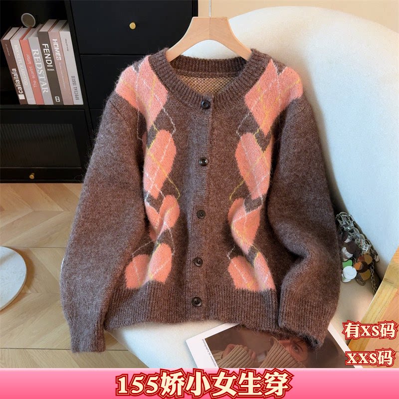 秋季150cm矮个子显高XXS女装155长袖针织衫开衫毛衣打底衫上衣女