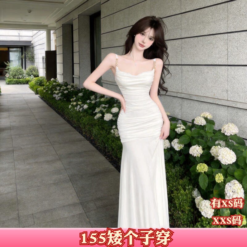 女装秋装矮个子150cm显高加小码XXS吊带连衣裙女网纱裙百搭时尚裙