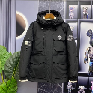 工装 新款 多口袋棉衣青年百搭连帽冲锋衣防寒棉袄 加厚棉服冬季 男士