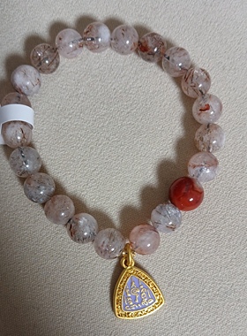 天然黑金超七南红手串女款好运手链礼品饰品国风