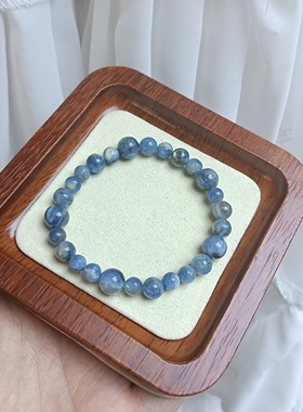 天然油画蓝晶石手链女款单圈水晶手串蓝晶石手链女款单圈水晶手串