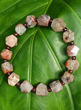 过香炉天然绿幽灵唐八棱珠紫牙乌石榴石上岸手串手链