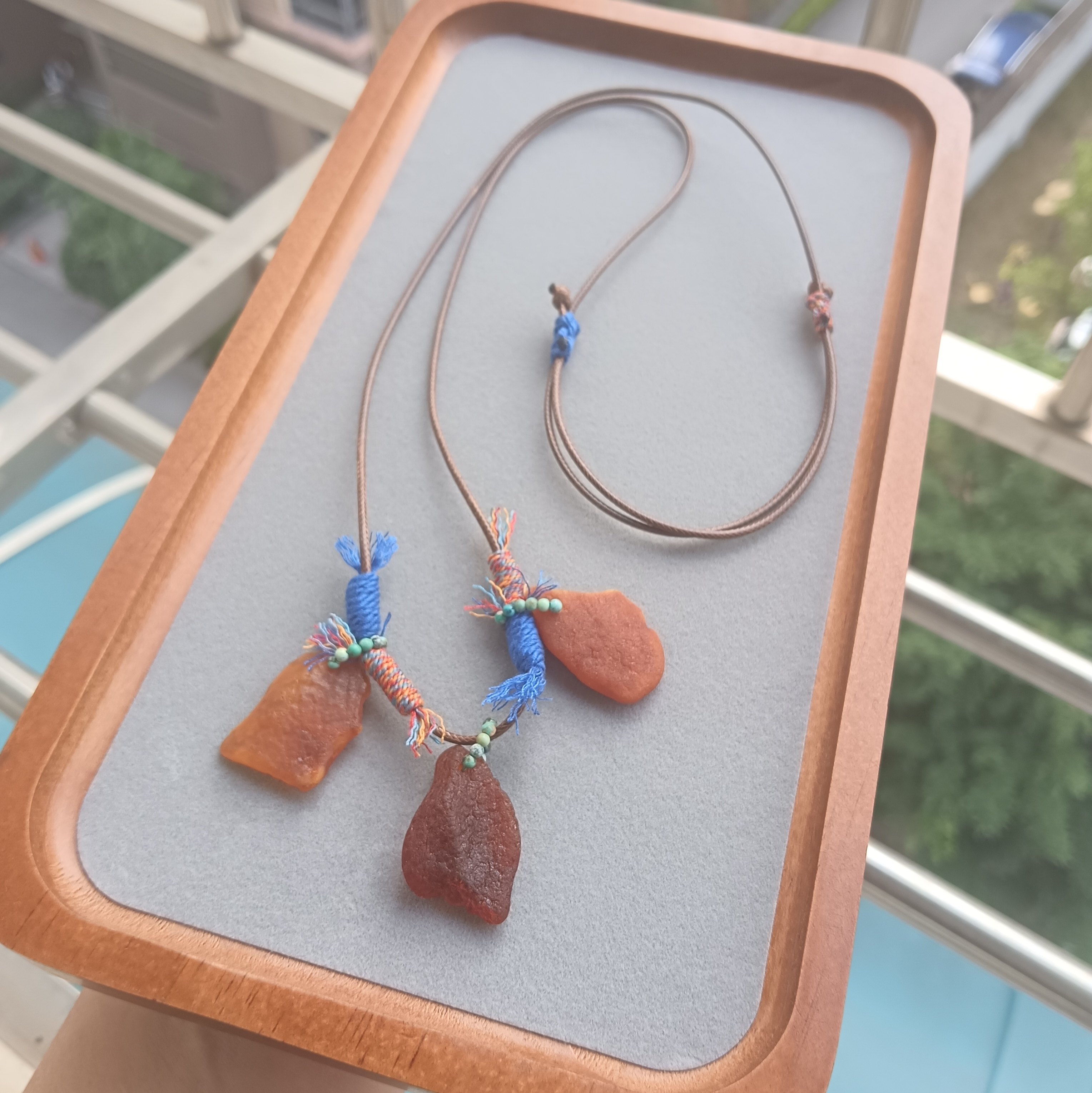 天然原矿蜜蜡随型吊坠女款项链锁骨链颈链配饰礼物原创款