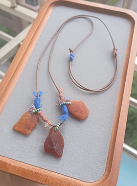 天然原矿蜜蜡随型吊坠女款项链锁骨链颈链配饰礼物原创款