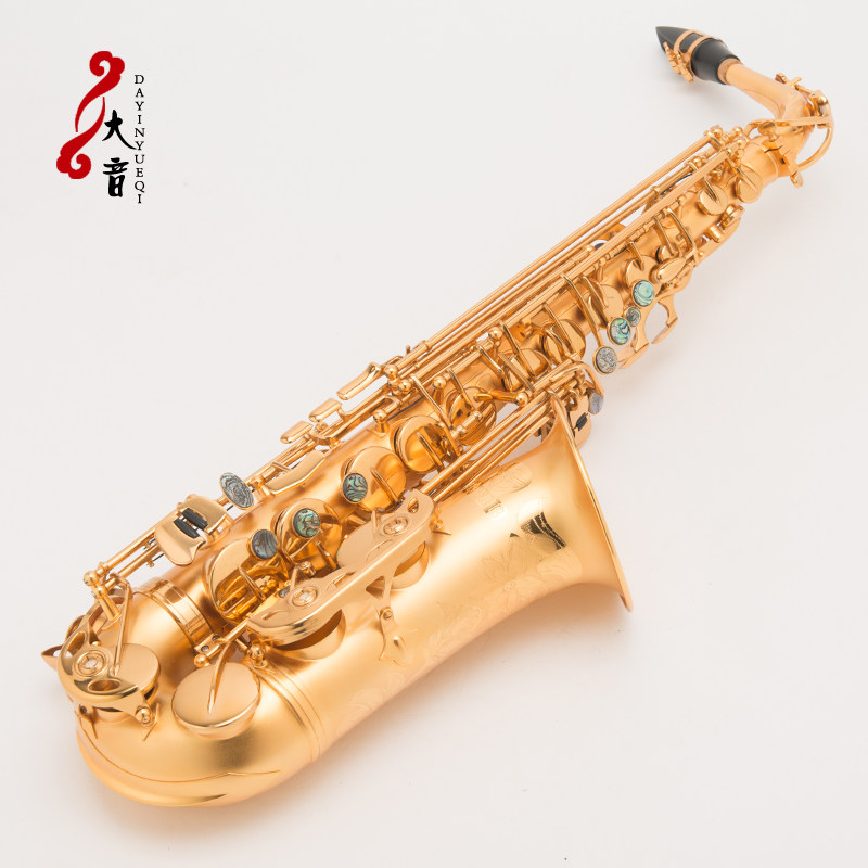 西洋乐器黄铜麻金中音萨克斯风管降E调工艺手工雕花贝壳键FAS-866