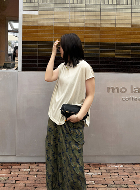 JOSIE CHOW【简约】春夏新款慵懒风休闲连肩宽松上衣T恤JC260966