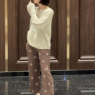 女款 JOSIE CHOW 刺绣绣花 JC612183 春夏设计感休闲长裤