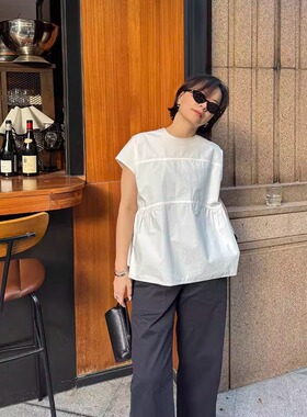 JOSIE CHOW【巨高级】宽松小香风上衣无袖衬衫气质衬衣女MS631183