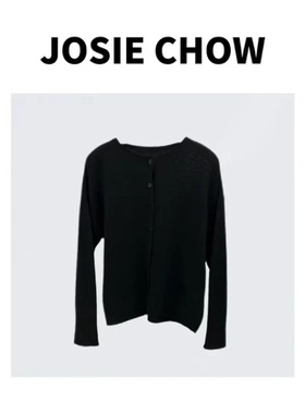 JOSIE CHOW【后V领】宽松慵懒极简风长袖针织衫。JC1910218