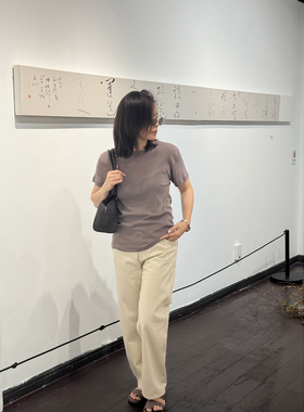 JOSIE CHOW【风和日丽】春夏圆领短袖T恤女短款打底上衣RW401408