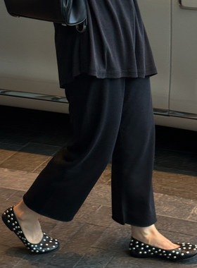 夏季八分直筒休闲裤阔腿运动裤女