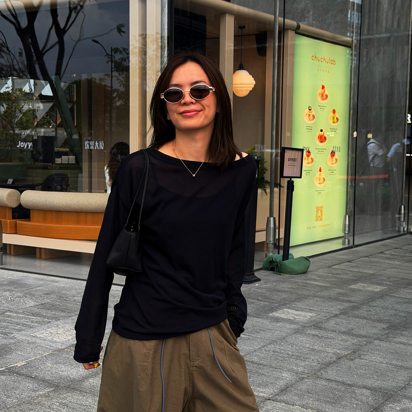 JOSIE CHOW【进口醋酸棉】新款百搭修身长袖T恤女上衣夏JC502950