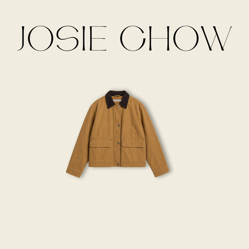 JOSIE CHOW【高端进口全棉】复古休闲翻领设计感外套JC069004