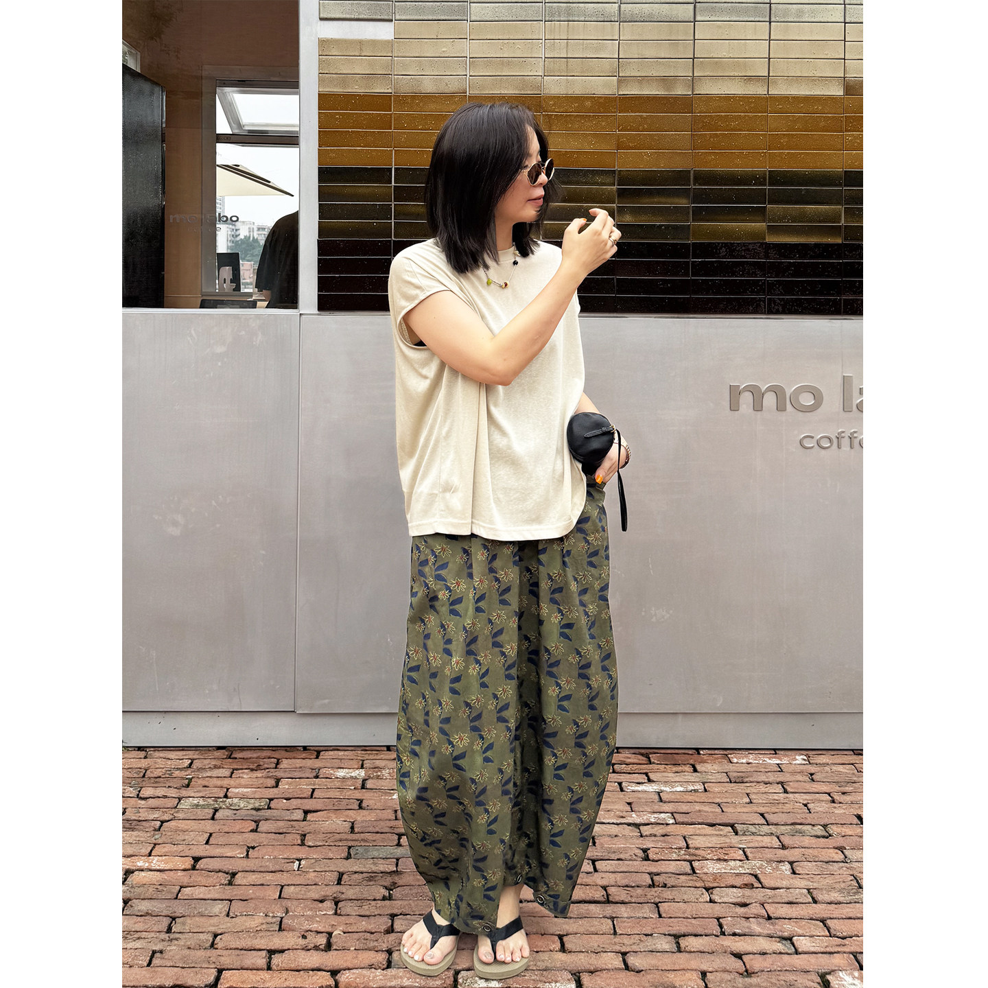 JOSIE CHOW【精彩人生】夏季高腰阔腿休闲裤宽松九分裤女FA091183