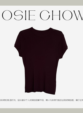 JOSIE CHOW【夏日蝉鸣】春夏新款圆领小飞袖短款针织上衣RW881183