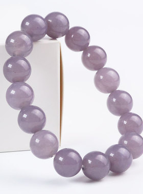 天然新疆和田玉金丝玉手串男女卡12烟紫玉石典雅紫素款玉手串批发