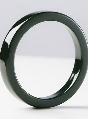 天然正品新疆和田玉青玉方型手镯塔青细料玉手镯美人镯送朋友妈妈