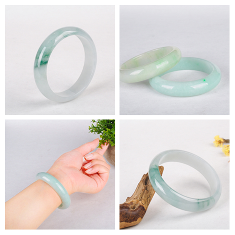 天然翡翠A貨玉手鐲正品女款緬甸老坑冰糯種飄花陽綠玉鐲子帶證書