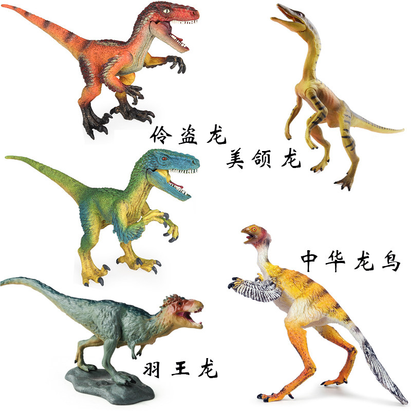 硬树脂美颌龙玩具伶盗龙中华龙鸟羽王龙迅猛龙仿真模型恐龙礼物