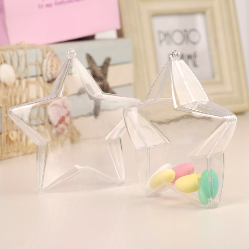 塑料透明五角星空心喜糖盒创意五边形糖果盒婚庆结婚礼品包装礼盒