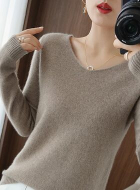 断码清仓女士v领羊绒衫