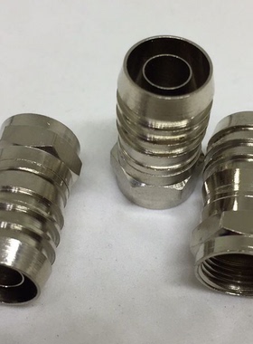 双层屏蔽F头RG6U螺旋自紧英制F头同轴线缆压接式F头75-5