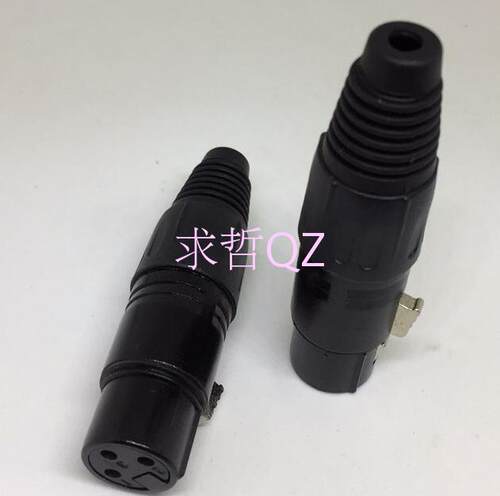 HZ136BG(黑色)抗氧化 3芯卡农公插头麦克风话筒卡侬 内针
