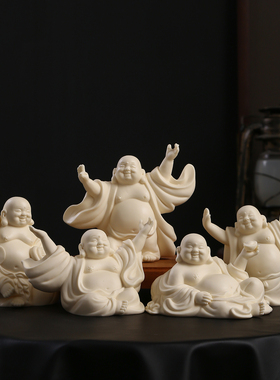 叶泽帅大师白色招财弥勒佛摆件