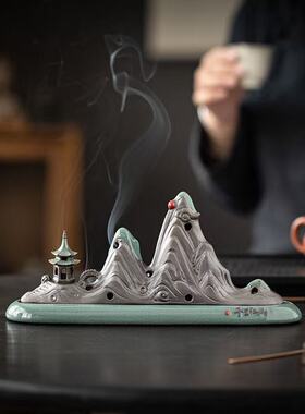 陶瓷卧香炉檀香炉香盒香插香沉香檀香熏香炉家用室内线香家居摆件