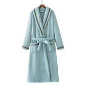 2024冬新浴袍女法兰绒睡袍情侣特厚居家服加长保暖男大码 外贸原单