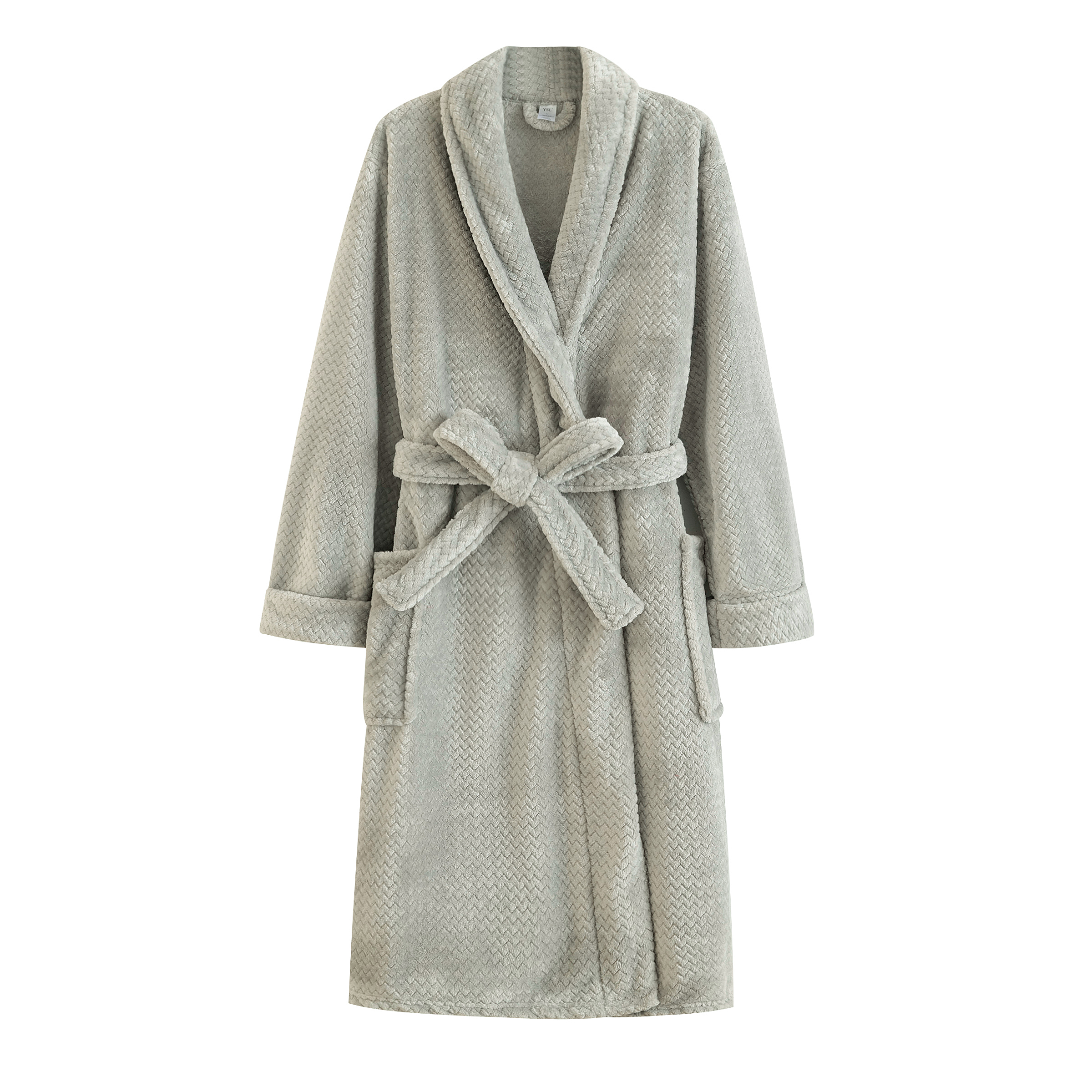 法兰绒加厚睡袍保暖情侣款家居服