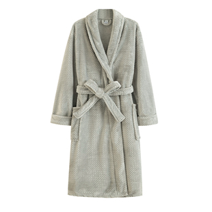 家居服 法兰绒浴衣女睡衣男加厚保暖浴袍加长情侣款 2025冬季 新款