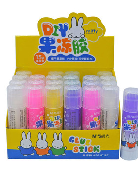 晨光文具97167果冻固体胶棒 幼儿园儿童手工彩色透明胶水图案随机