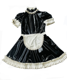 素依 乳胶连衣裙 乳胶 折花 定制 女仆裙子