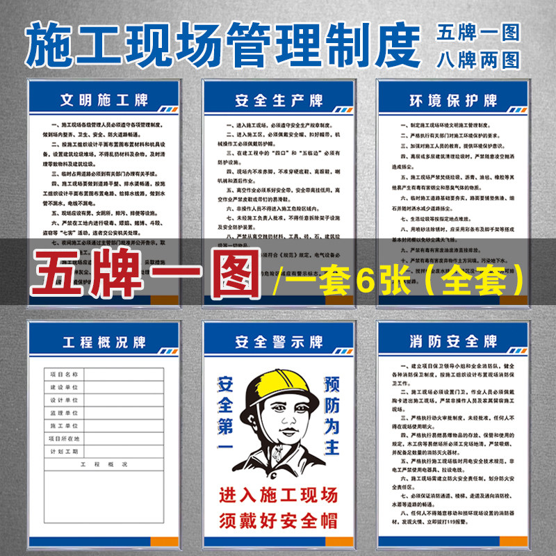 建筑工地施工现场安全管理制度牌八大员岗位职责文明施工安全生产