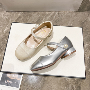 女童高跟公主鞋2025新款儿童单鞋宝宝皮鞋小女孩表演主持配礼服鞋