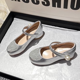 女童高跟公主鞋2025新款儿童单鞋宝宝皮鞋小女孩表演主持配礼服鞋