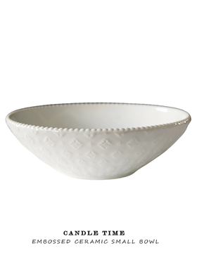 北欧花纹边白色陶瓷小碗简约沙拉碗甜品水果餐具饭碗西餐菜盘汤碗