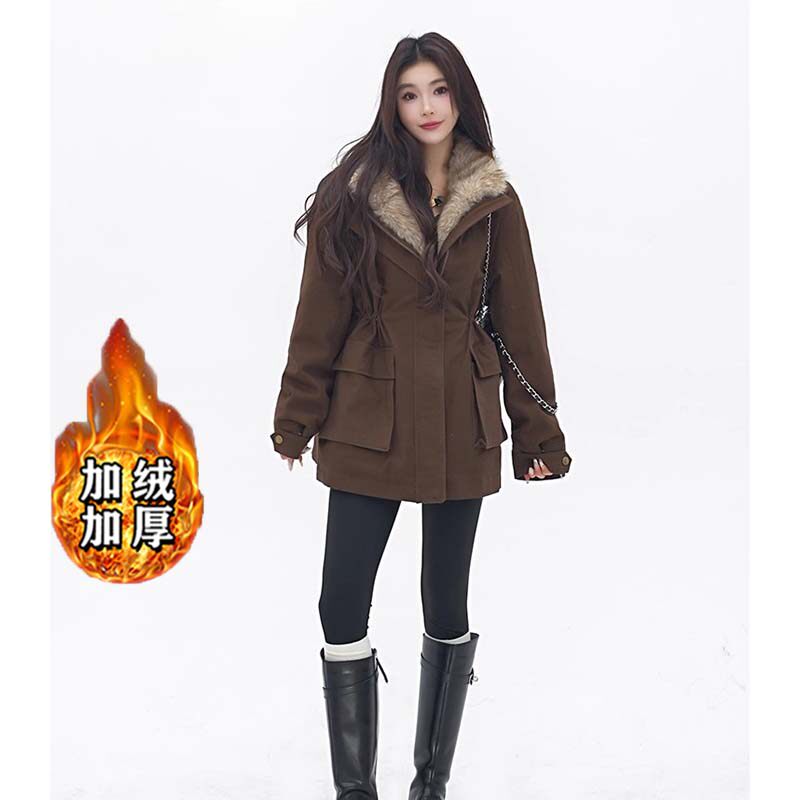 加绒加厚休闲上衣2025秋季新款百搭外套HY0218