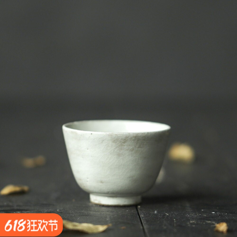 柴烧哑光白谌峰柴烧 粉引志野杯 手作之器 灵巧趁手 素简质朴手刷