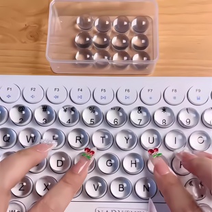 透明豆豆打字贴美甲神器保护美甲贴不易断打字长指甲打游戏键盘